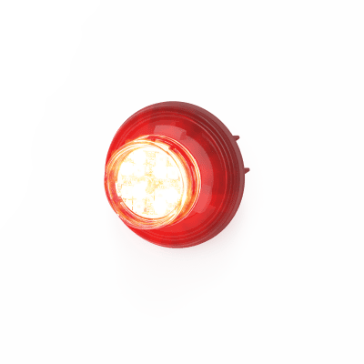 [CD9012RW] Estrobo Oculto de 12 LED, Rojo/Claro, Bisel Negro, Lente Transparente