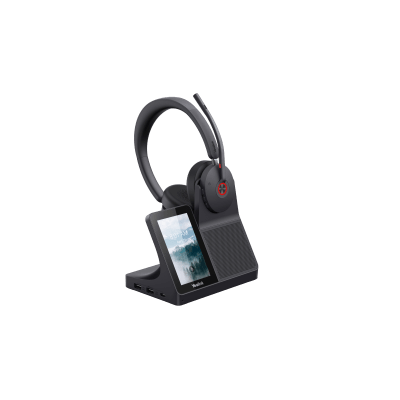 [WH68-WORKSTATION] Diadema Inalámbrica WH68 con Estación de Trabajo Yealink DECT y Pantalla Táctil de 4” para Comunicación Profesional