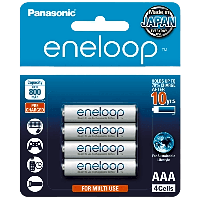 [BK4MCCE4BT6] Batería Recargable AAA 1.2V ENELOOP / Ni-HM / Paquete de 4 Baterías