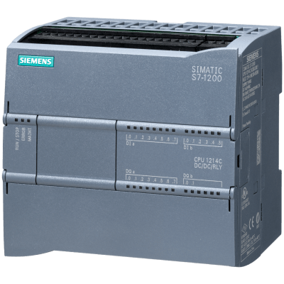 Controlador Programable PLC / CPU 1214C DC/DC/Relé / 14 DI 24V DC / 10 DO Relay 2A / 2 AI 0-10V / 150 KB Memoria / PROFINET / OPC UA Server
