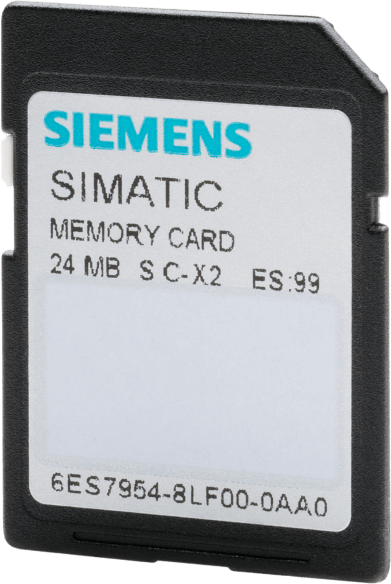 [6ES7954-8LF04-0AA0] Tarjeta de Memoria Flash SIMATIC S7 / 24 MB Flash-EPROM / 3.3V / Para CPU S7-1x00 y SINAMICS / 500000 Ciclos Escritura-Borrado / Retención Datos 10 Años / Aplicación Marítima Certificada