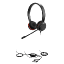 Jabra Evolve 30 II Duo con conexión USB C/A y 3.5mm, micrófono con cancelación de ruido y controlador en el cable con botones e indicadores LED (5399-829-369))