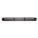 Panel de Parcheo de Impacto Blindado (STP) de 24 Puertos Cat5e, 19 Pulgadas