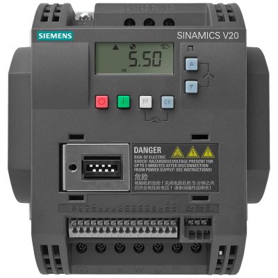 Variador de Frecuencia SINAMICS V20 / 4.00 kW / 380-480V / 8.80A / IP20 / USS-Modbus RTU / Con Chopper de Frenado