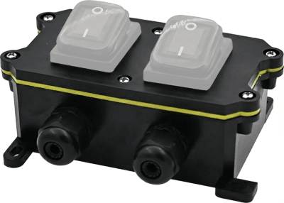 [AP-BOXWB2-4T] Caja de Plástico ABS/PA66 para Interruptores AccessPRO /  Compatible con los Interruptores APB-0 Series / IP65 / 4 Puertos de Conexión