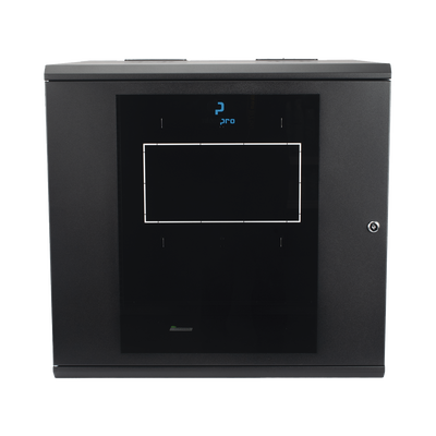 [SR-1912-GAP-V5] Gabinete Abatible de Pared (Con Marco Trasero) con Rack 19" de 12 Unidades. Ventana de Cristal Templado.