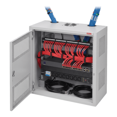[DBS482412G] Gabinete Rack Horizontal D-Box 6U / Perfil Bajo 1219 mm x 610 mm x 313 mm / Acero RAL 7035 / Puerta 120° / Retail y Puntos Públicos