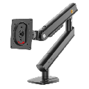 Brazo Ergonómico para Monitor / Soporte 17"-32" / Carga 2-7 kg / Ajuste de Tensión / Rotación ±90° / Instalación Abrazadera o Pasacables