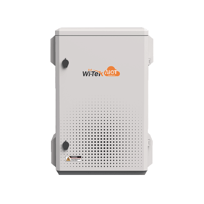 [WI-IOTBOX03-V3] Gabinete de Acero Ventilado para Exterior 380 x 660 x 240 mm con Rieles DIN y 4 Placas Laterales para Montaje de Equipos por Fuera