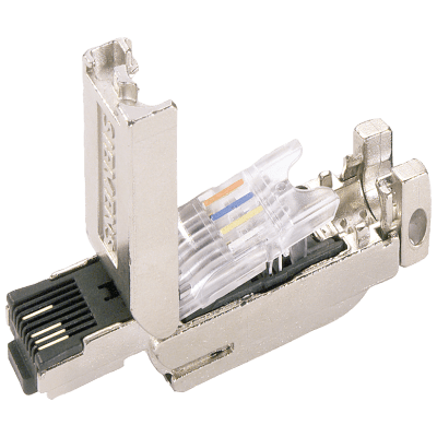 Conector Industrial Ethernet RJ45 FastConnect 180 / 10-100 Mbps / Envolvente Metálica IP20 / PoE+ / Temperatura -40°C a +85°C / FastConnect System