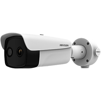 (HIKMICRO)Bala IP Dual / Térmica 25 mm (384 X 288 ) / Óptico 12.4 mm (4 Megapixel) / 100 mts IR / IP67 / PoE / VCA 3.0 / NEMA 4X / Termométrica / Detección de Temperatura y Fuego / Micro SD