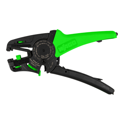[206-1125] Pelacable Manual / Quickstrip Vario / Capacidad 0.03-16 mm² / Ajuste Automático Sección / Función Corte / Pelado Parcial / Cuchilla Reemplazable / Verde-Negro