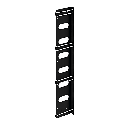 Organizador de Cables Vertical / Acero / Negro / Para Gabinetes Sísmicos / Kit 3 Piezas / Incluye 10 Envolturas Velcro 8 pulg (203 mm)