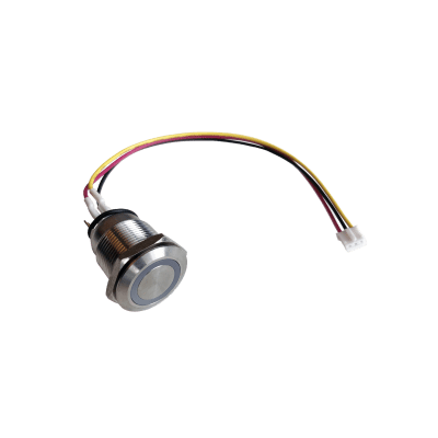 [S-B90W43] Botón Acero Inoxidable IP65 19 mm/ Control LED Programmable / Cable 60 cm