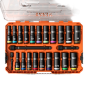 Juego de Dados de Impacto KNECT™ (M) / 3/8" Drive Profundo / SAE y Métrico / 23 Piezas / Adapters Multi-Propósito / MODbox™ Case