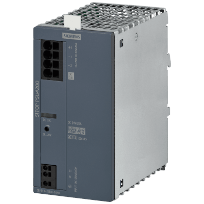 Fuente de Alimentación Industrial / 24 V DC / 20 A / Entrada 1AC 120-240 V / Eficiencia 93% / Protección IP20 / Montaje Riel DIN