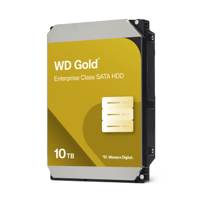 [WD103KRYZ] Disco Duro Empresarial WD Gold / SATA 6 Gb/s / 10 TB / 7200 RPM / Tecnología HelioSeal / ArmorCache / 5 Años Garantía / 2.5M Horas MTBF