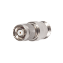 Adaptador en Línea, de Conector TNC Macho Inverso a N Hembra, Niquel/ Oro/ Teflón.