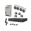 Kit HiLook Audio Bidireccional TurboHD 1080p / DVR Metalico 4 Canales / 4 Cámaras Eyeball (Exterior) con Bocina y Microfóno Integrado / 1 Fuente de Poder / Accesorios
