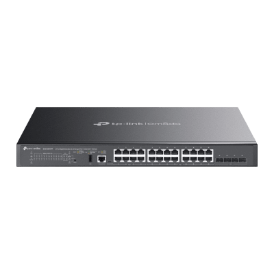[SG5428XMPP] Switch Omada L3 SDN Administrable / 24 puertos PoE af/at Gigabit y 4 puertos SFP+ / Presupuesto PoE 720W / Funciones RIP, VRRP, Servidor DHCP / Administración centralizada OMADA / Fuente Redundante