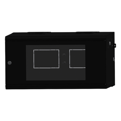 [SR-19-06-GAPV5] Gabinete Rackeable / 06 Unidades / Pared 19 Pulgadas / Puerta de Cristal / Pintura Electroestática Negro / Abatible 120° / Ventilación 120 mm