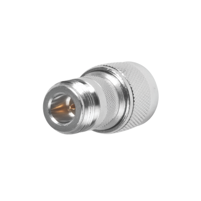 [RP-1015] Adaptador en Línea, de Conector N Hembra Inverso a N Macho, Níquel/ Oro/ Teflón.