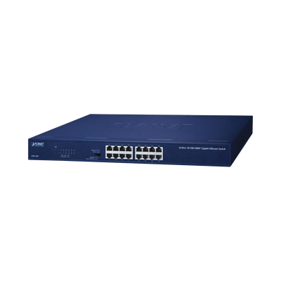 [GSW-1601] Switch No Administrable Gigabit de 16 Puertos 10/100/1000 Mbps, Con Modo Extendido Para Distancias de Hasta 200 m