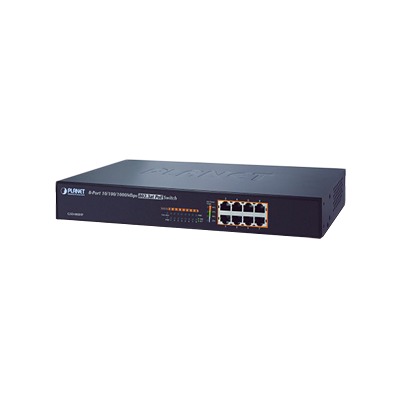 [GSD-808HP] Switch no administrable PoE Gigabit de 8 Puertos 10/100/1000 Mbps con High PoE 802.3af/at, 130W potencia total