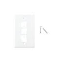 Placa de Pared de 3 Puertos, Keystone, Color Blanco