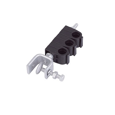 [SHK-12-3-P] Sujetador de 3 Cables de 1/2. Instalación en Ángulo. Soporte de Acero Inoxidable