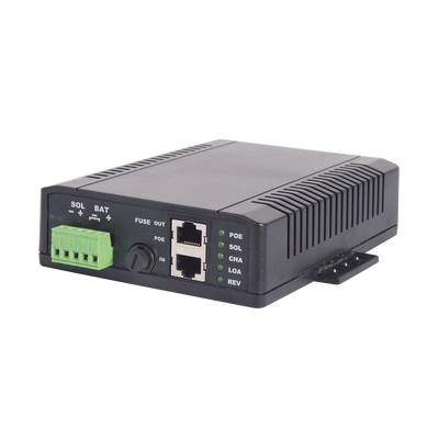 [SYSPOE1248] Controlador Solar POE, Entrada 12 Vcc Hasta un Panel Solar de 125 Watts, Salida PoE Pasivo en 48 Vcc Hasta 20 Watts Máximo.