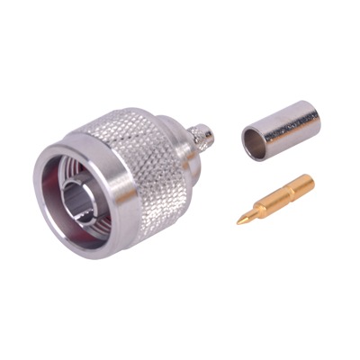 [RFN-1005-AMP] Conector N macho de anillo plegable para cables RG-58/U, RG-142/U.