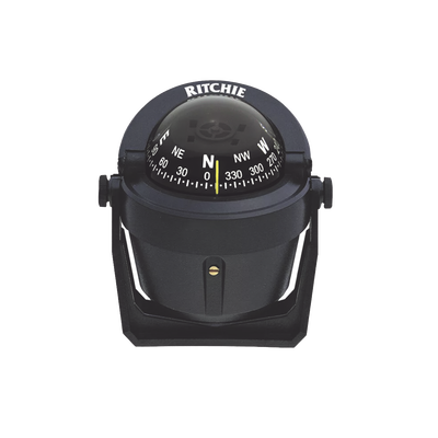 [B-51] Brújula de Navegación Marítima Serie Explorer / Montaje en Bracket / Color Negro / 2 3/4" (70 mm) Direct Reading Dial / Iluminación Nocturna Verde Interna / Compensadores Integrados / Movimiento de Agujas con Rubí Z