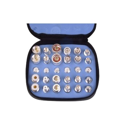 [RFA-4024-WB] Kit Universal de Adaptadores UNIDAPT de 30 piezas en Bronze Blanco con estuche, esponja y ziper.