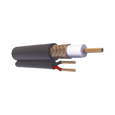 [RG-59-V-CCA] ( Venta x Metro ) Cable Coaxial RG59 Siamés, Malla de Cobre y Aluminio, Hecho en México, Optimizado para HD+ 2 Hilos Calibre 20