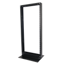 Rack de 2 Postes, Estándar 19", 24 Unidades, Fabricado en Acero, Base "L" para Anclar a Piso.