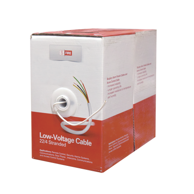 [SF-22-04] Cable 100% Cobre INDUSTRIAL/  4 x 22 AWG/ de color blanco / 305m / para aplicaciones en sistemas de Intrusión / Control de Acceso y TV Porteros