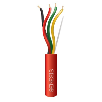 [4307-1104/1000] Bobina de 305 Metros (1000 Pies) de Alambre / 4 x 18 AWG / Riser / Tipo FPLR-CL3R / Resistente al Fuego / Color Rojo / Para Sistemas Contra Incendio o Sistemas de Evacuación