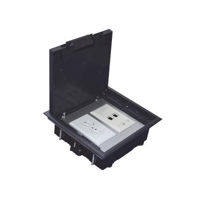 [TH-CP-2M] Caja de Piso para Dos Módulos Universales (Socket M2), para Alimentación Eléctrica y Redes de Datos (11000-33401) No Incluye Faceplates