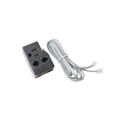 [DTK1FF] Protector Plug 120 V / 15 A / 40,000 A / Telco RJ11 / LED Diagnóstico y Tornillo Fijación