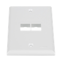 Placa de Pared Vertical, Salida Para 2 Puertos Keystone, Color Blanco