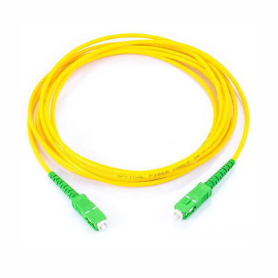 [LP-FO-SCA-SCA-02] Jumper de Fibra Óptica Monomodo SC/APC SC/APC Simplex, color amarillo, 2 metros