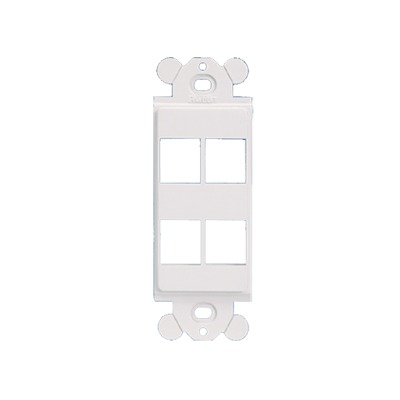 [NK4RMFWH] Marco de Módulo Dúplex, Para Placas Frontales Estándar GFCI, Acepta 4 Módulos Keystone, Color Blanco