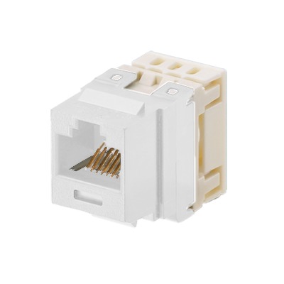 [NKP5E88MEI] Conector Jack Estilo 110 (de Impacto), Tipo Keystone, Categoría 5e, de 8 Posiciones y 8 Cables, Color Marfil