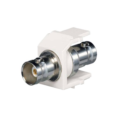 [NKBNCMIWY] Módulo Acoplador Coaxial Tipo BNC, Keystone, de 50 Ohms, Color Blanco Mate