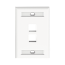 Placa de Pared Vertical, Salida Para 2 Puertos Keystone, Con Espacios Para Etiquetas, Color Blanco