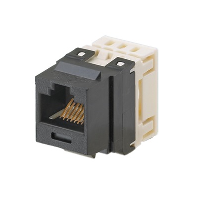 [NK688MBL] Conector Jack Estilo 110 (de Impacto), Tipo Keystone, Categoría 6, de 8 posiciones y 8 cables, Color Negro