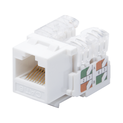 [LP-KJ-601-WH] Módulo Jack Keystone Cat6 con terminación 110 (Punchdown) para faceplate - Color Blanco