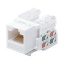 Módulo Jack Keystone Cat6 con terminación 110 (Punchdown) para faceplate - Color Blanco