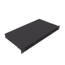 Distribuidor de fibra óptica vacio 19in, Acepta 4 placas Acopladoras de Linkedpro, hasta 48 fibras, 1UR, Incluye charola de empalme